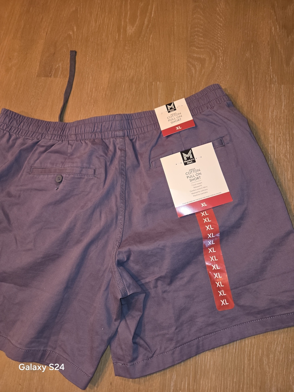 Mens Sz XL Gray Cotton Pull On Shorts Members Mark New